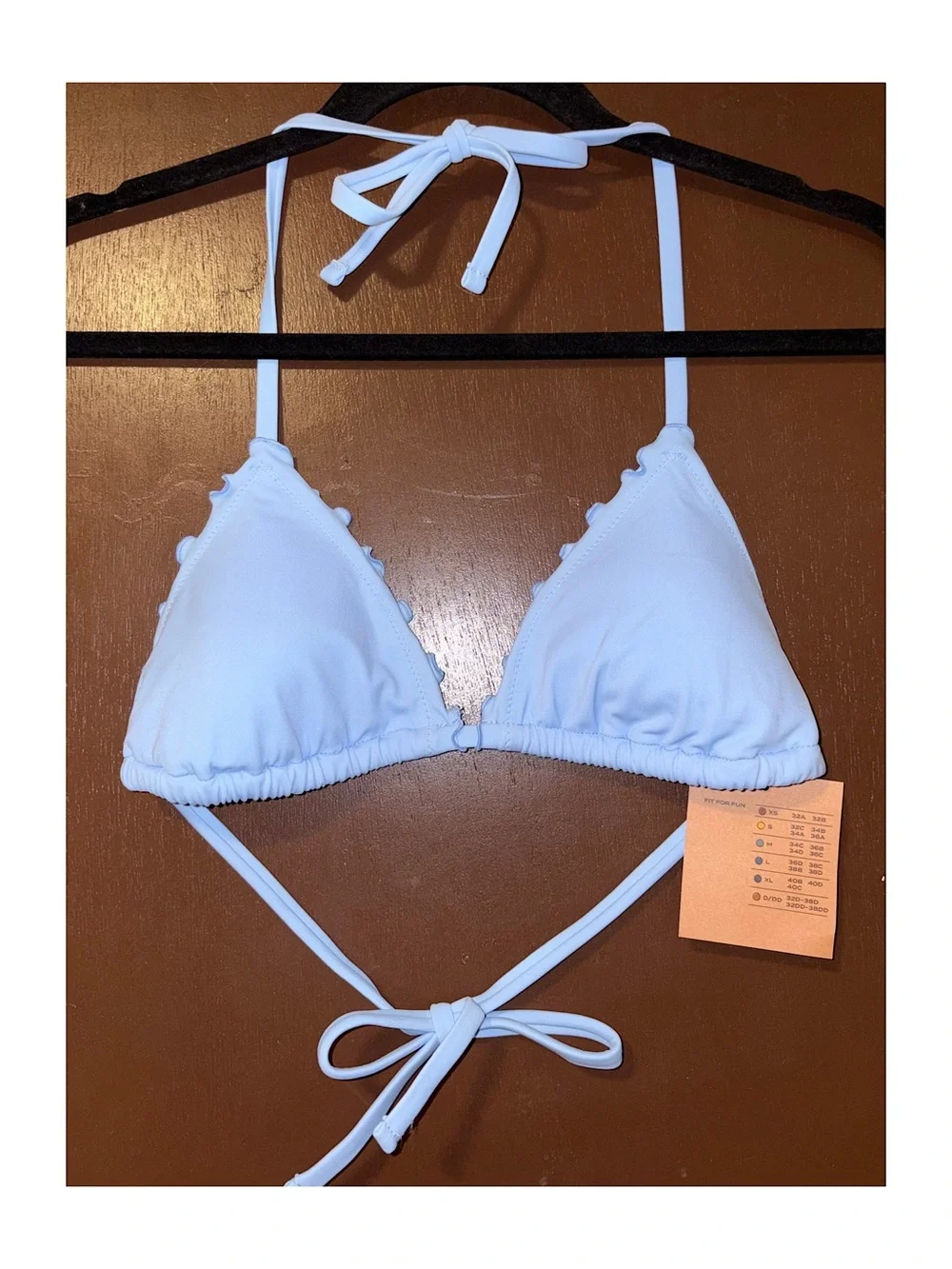 Shade & Shore Ruffle Triangle Bikini Top (Blue - Small)